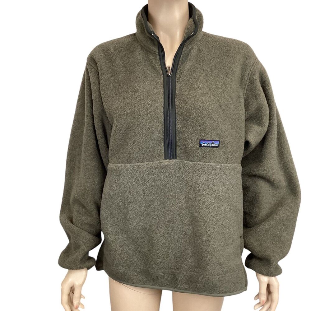 Patagonia Olive Green Half-Zip Fleece Pullover